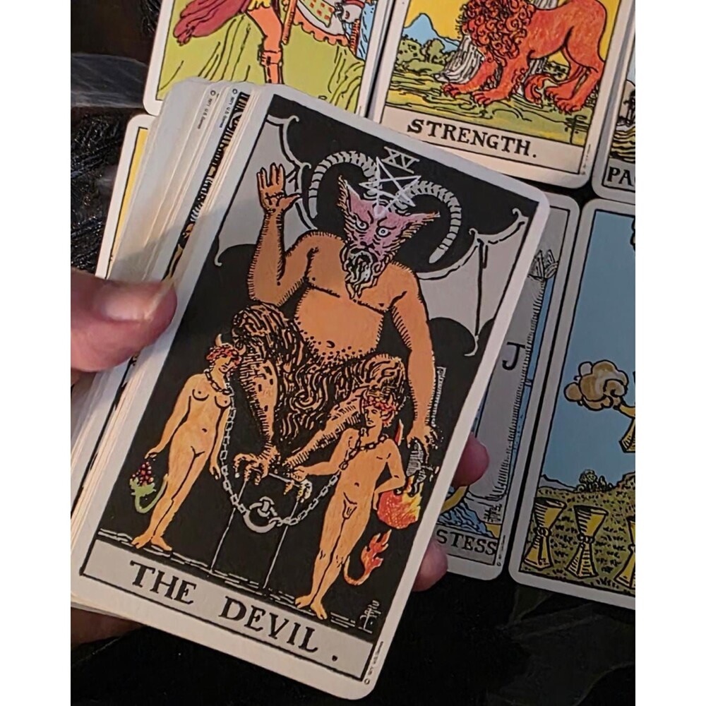 Venerable 1971 Rider Tarot Deck — Rare Blue Plaid Backs — Authentic Swiss-Print